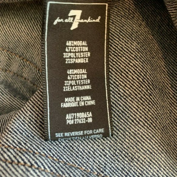 7 for all Mankind Deep V Denim Front Zip Overalls NWT Size XS Wilshire $289 - Picture 8 of 11